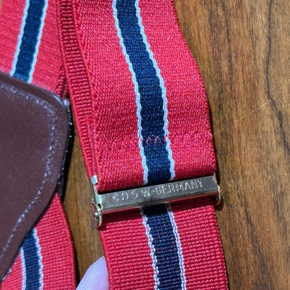 Vintage GAS Germany Suspenders Lot Button-End Braces – Red Stripe, Black Pattern - Picture 6 of 7